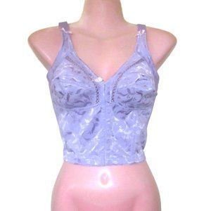 purple vintage corset bra new front closure opening size 36b